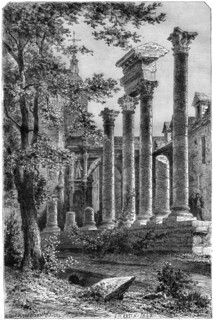 Remains of a Roman theatre at Besancon, France, 1882-1884.Artist: Smeeton