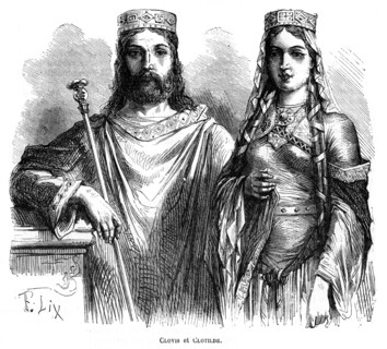 King Clovis I and Queen Clotilde of the Franks, late 5th - early 6th century (1882-1884).Artist: Frederic Lix