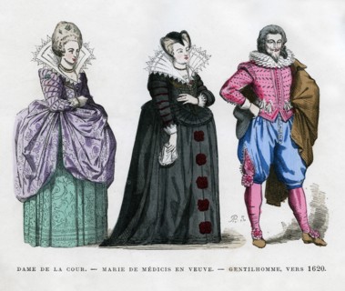 A lady of the court, Marie de' Medici as a widow, and a gentleman, c1620 (1882-1884). Artist: Unknown