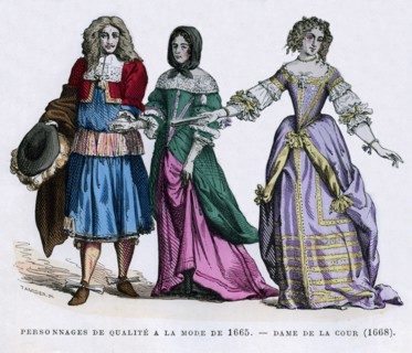 People in the fashions of 1665, and a lady of the court, 1668 (1882-1884).Artist: Tamisier
