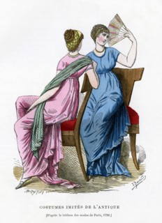 Fashions that imitate the costume of antiquity, 1798 (1882-1884).Artist: Smeeton-Tilly