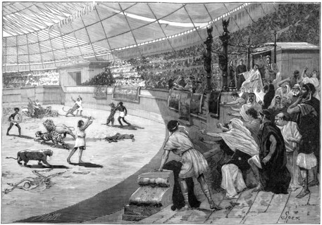 Entertainment in a Roman arena, 1882-1884.Artist: Spex