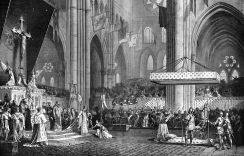 Joan of Arc at the coronation of Charles VII, 1429 (1882-1884). Artist: Unknown