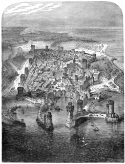 A view of Rhodes, 1480 (1882-1884). Artist: Unknown