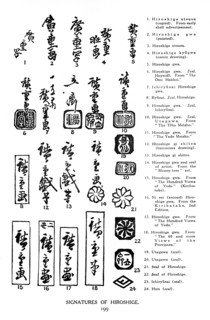 Signatures of Hiroshige, 19th century (1925). Artist: Unknown