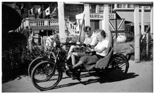 Two-seater tricycle, Zeebrugge, Belgium, 1936. Artist: Unknown