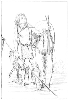Comanche chief, the great Comanche village, 1841.Artist: Myers and Co
