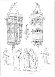 'A Sioux Cradle and Modes of Carrying Their Children', 1841.Artist: Myers and Co