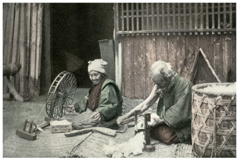 Spinning cotton, Japan, 1904. Artist: Unknown
