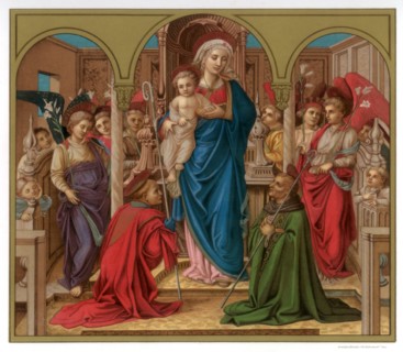 'Madonna and Child with St Fredianus and St Augustine', 1437-1438 (1870). Artist: Franz Kellerhoven