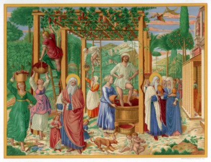 'The Vintage and Drunkenness of Noah', 1469-1484 (1870).Artist: Franz Kellerhoven