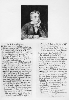 John Keats, English poet, and his Ode to a Nightingale, 1819 (1958). Artist: Unknown