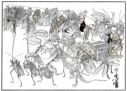 'The Insect Daimio Cortege', 1878 (1886). Artist: Unknown