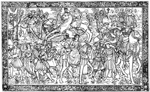 Historical and allegorical figures, tapestry at Hampton Court Palace, Richmond, London, 1930. Artist: Unknown