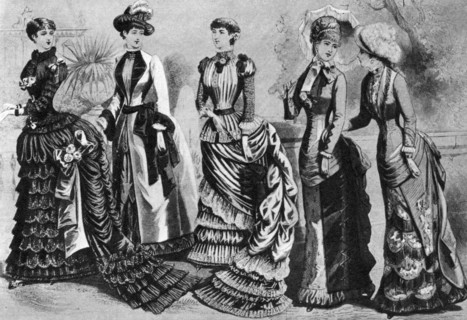 Women's fashion of the 1880s and 1890s, 1937. Artist: Unknown