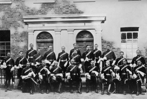The officers of the 1st Royal Dragoons, Island Bridge Barracks, Dublin, Ireland, 1896.Artist: J Robinson & Son