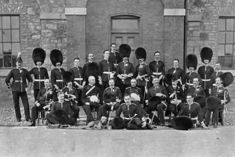 An inspection group of officers of the 1st Scots Guards, 1896. Artist: Robinson & Sons
