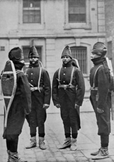 Gunners of A battery of the Royal Canadian Artillery equipped for winter service, 1896.Artist: Gregory & Co