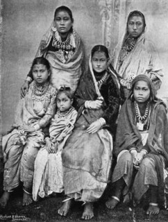 Soldiers' wives and children of the 44th Gurkhas, 1896. Artist: Bourne & Shepherd