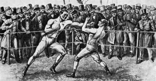 The last bare-knuckle fight, Farnborough, Hampshire, 17th April 1860 (1951). Artist: Unknown