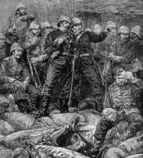 Battle of Rorke's Drift, Natal, Zulu War, 1879 (1951). Artist: Unknown