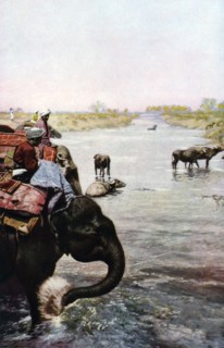 River scene, Central India, c1930s. Artist: Edward E Long
