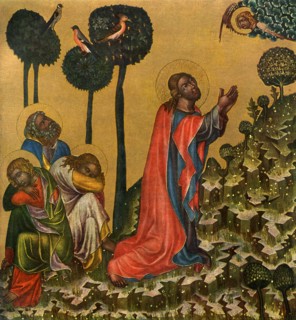 'Jesus in the Olive Grove', c1350 (1955).Artist: Master of the Vyssi Brod Altar