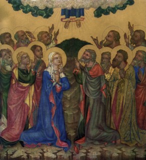'Ascension', c1350 (1955).Artist: Master of the Vyssi Brod Altar