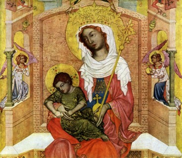'Madonna of Kladsko', detail, c1350 (1955).Artist: Master of the Vyssi Brod Altar