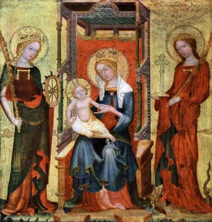 'Madonna Between St Catherine and Margaret', c1360 (1955). Artist: Unknown
