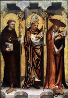 'St Giles, St Gregory, and St Jerome', c1380 (1955). Creator: Master of the Trebon Altarpiece.
