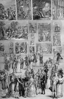 Painting exhibition, the Louvre, Paris, 1737 (1882-1884). Artist: Unknown