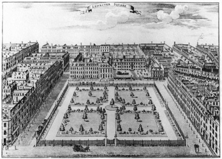 Leicester Square, London, 1750 (1907). Artist: Unknown