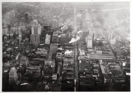 Aerial view of Philadelphia, Pennsylvania, USA, from a Zeppelin, 1928 (1933). Artist: Unknown