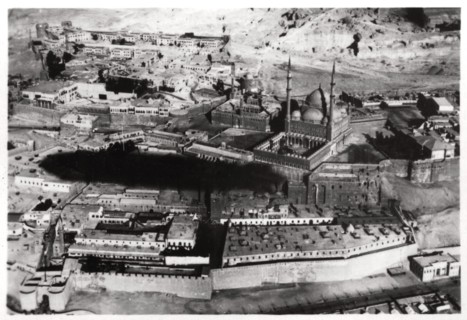 Aerial view of the Mosque of Muhammad Ali Pasha, Cairo, Egypt, from a Zeppelin, 1931 (1933). Artist: Unknown