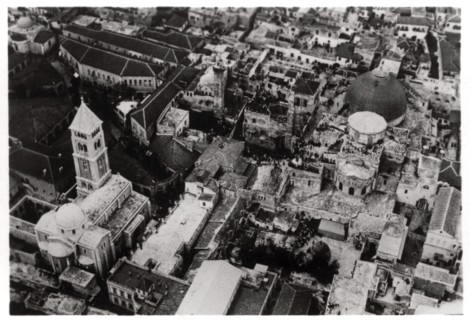 Aerial view of the Church of the Holy Sepulchre, Jerusalem, Palestine, from a Zeppelin, 1931 (1933). Artist: Unknown