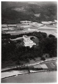 Aerial view of the Walhalla Temple, near Regensburg, Germany, from a Zeppelin, c1931 (1933). Artist: Unknown