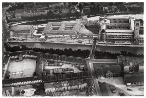 Aerial view of the Deutsches Museum, Munich, Germany, from a Zeppelin, c1931 (1933). Artist: Unknown