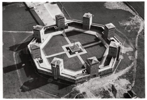 Aerial view of the Tannenberg Memorial, near Olsztynek, Poland, from a Zeppelin, c1931 (1933). Artist: Unknown