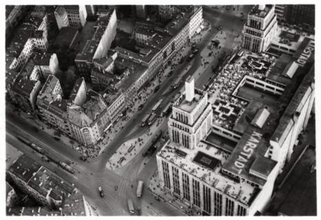 Aerial view of Hermannplatz, Berlin Neukoelln, Germany, from a Zeppelin, c1931 (1933). Artist: Unknown