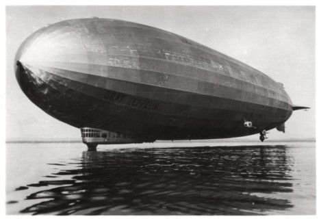 Airship LZ127 'Graf Zeppelin' landing on Lake Constance, Germany, 1933. Artist: Unknown