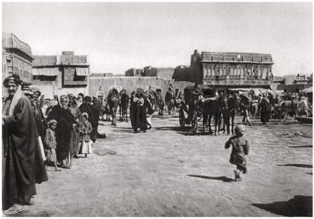 The bazaar square in Basra, Iraq, 1925. Artist: A Kerim