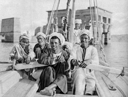 Berberin boatmen, flooded isle of Philae, Egypt, c1922. Artist: Donald McLeish