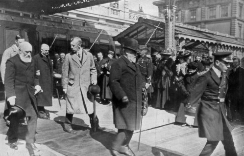 'On His Way to His Own Country For the Last Time, King Edward's Return From Biarritz', 1910. Artist: Unknown