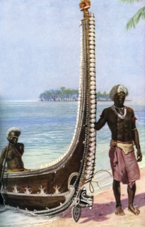 War canoe, Solomon Islands, c1923. Artist: HJ Shepstone