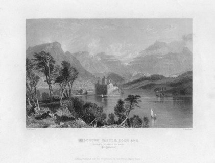 'Kilchurn Castle, Loch Awe, looking towards Dalmally, Argyleshire', 19th century.Artist: Thomas Barber