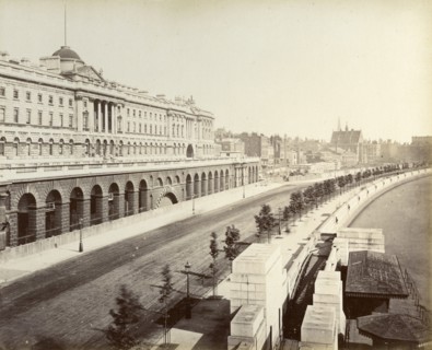 Victoria Embankment, showing Somerset House, London, 1887. Artist: Unknown