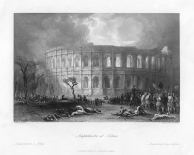 'Amphitheatre at Nismes', France, 19th century(?). Artist: S Bradshaw