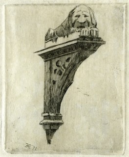 Sign of the Red Lion Inn, Glastonbury, Somerset, 1881.Artist: Edwin Edwards