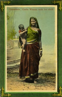 Indian woman with her child, Calcutta, India, late 19th or early 20th century. Artist: Unknown